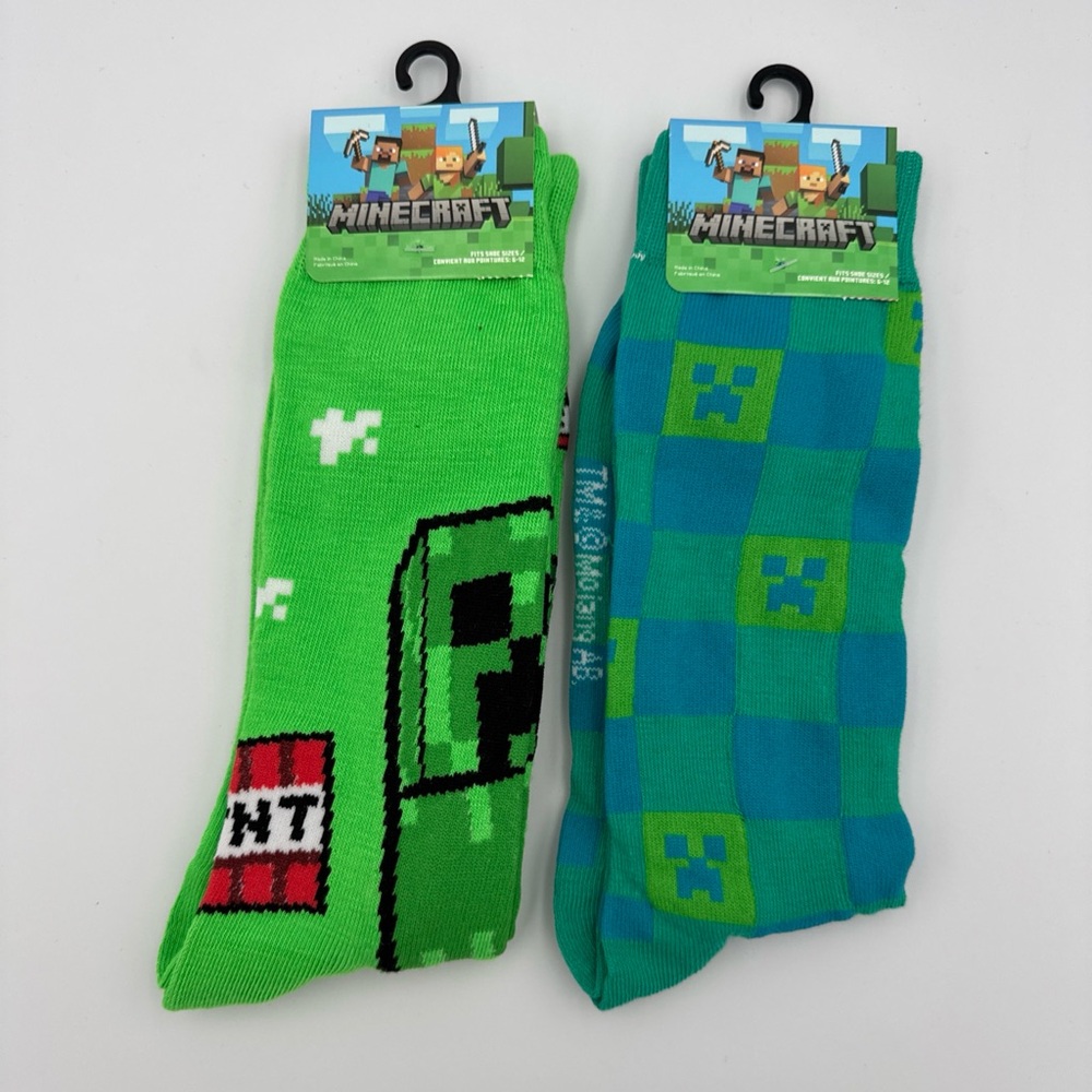 Minecraft Creeper‎ TNT Socks Pack Of 2